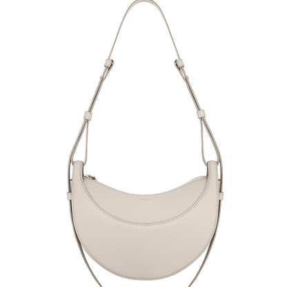 Ivory Crescent Leather Shoulder Bag