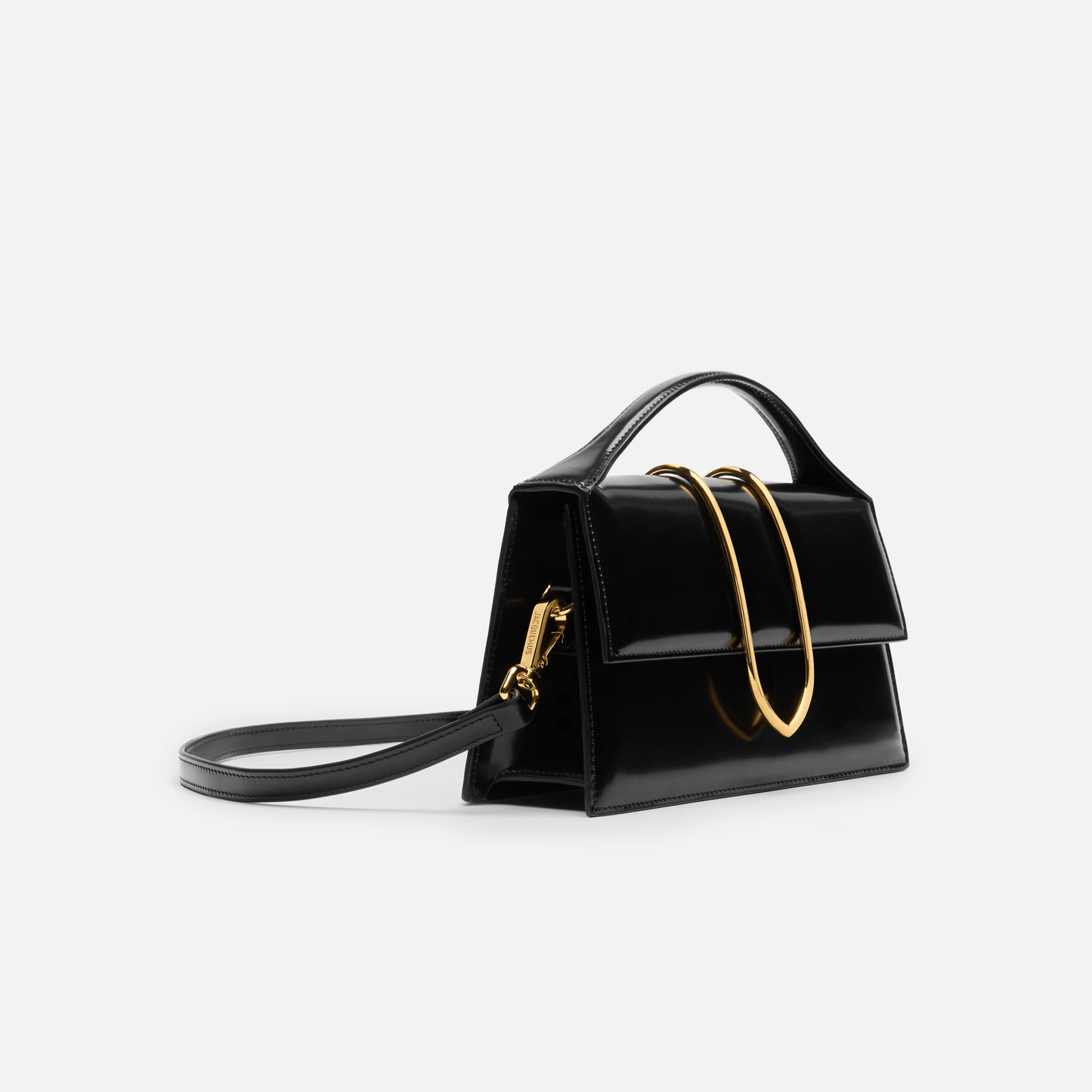 Elegant Black Leather Top Handle Bag