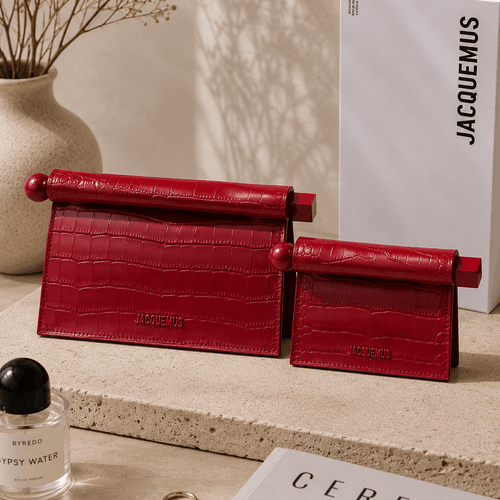 Cherry Red Croc Clutch